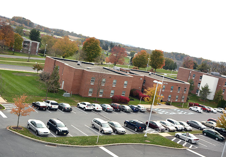 DeSales Parking Lot Aviat Hall