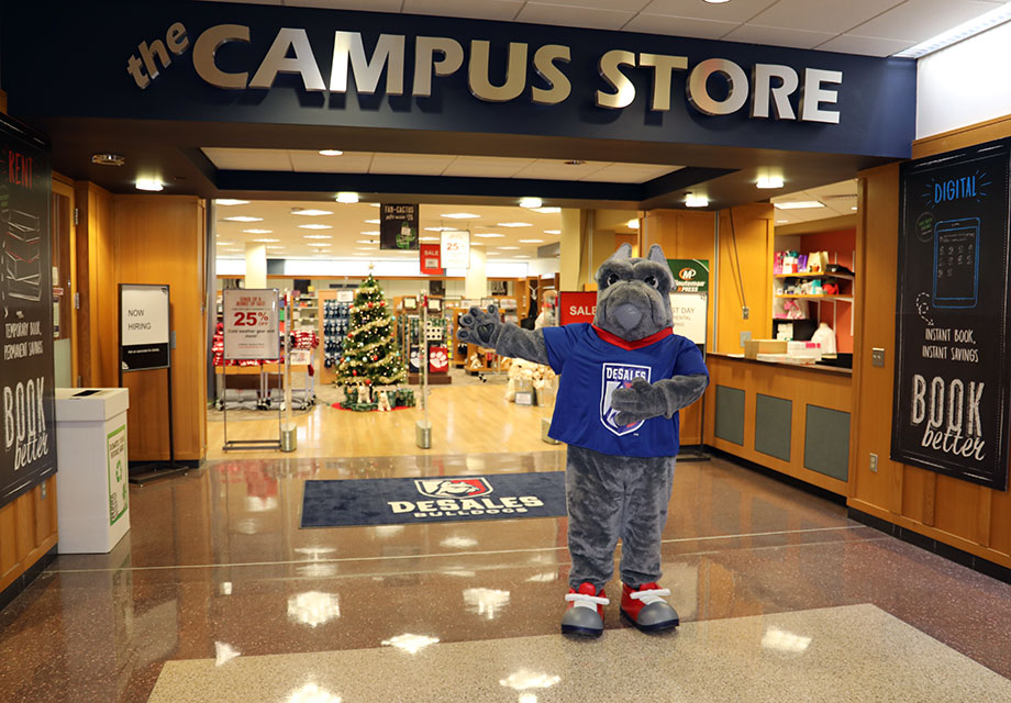 Bulldog at the campus store