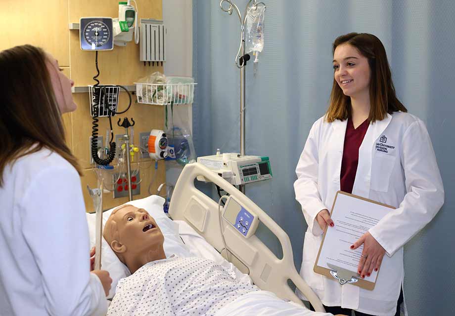 Nursing students in the SIM lab