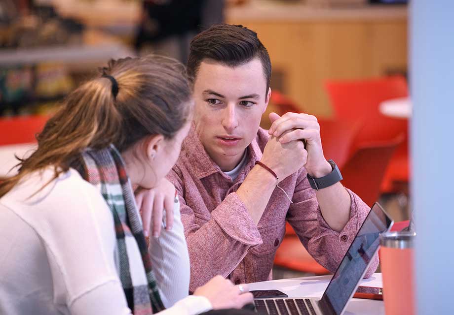 Two students in DeSales Gambet Center