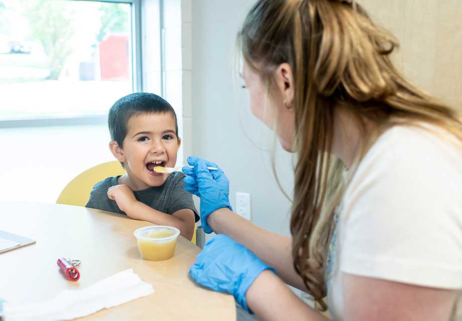 swallowing patient in the center for communication sciences and disorders