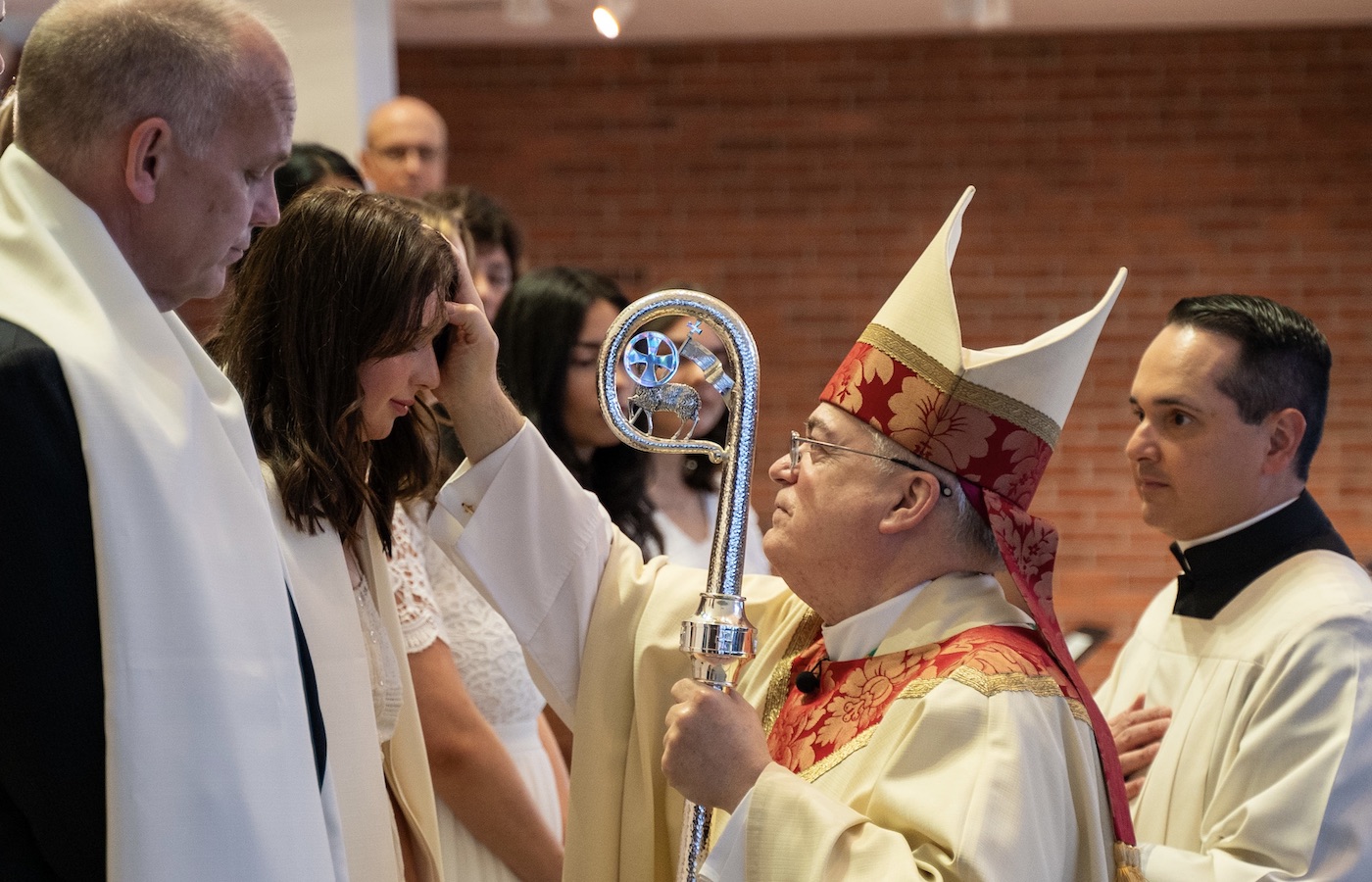 Francesca Gannon and Bishop Schlert at Confirmation Mass