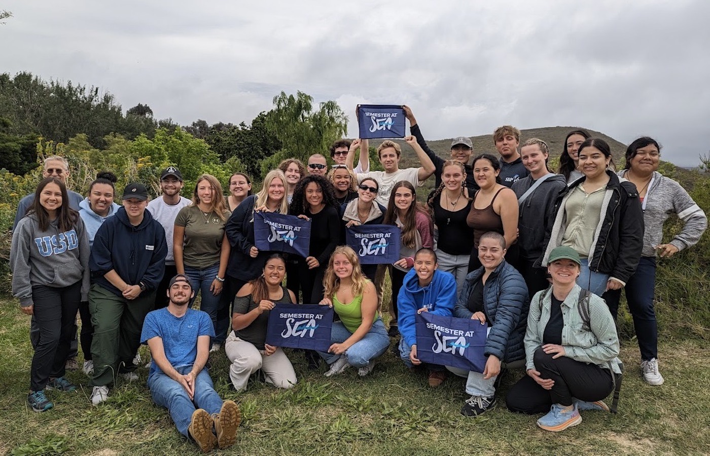 Katherine Grasso and students in Semester at Sea