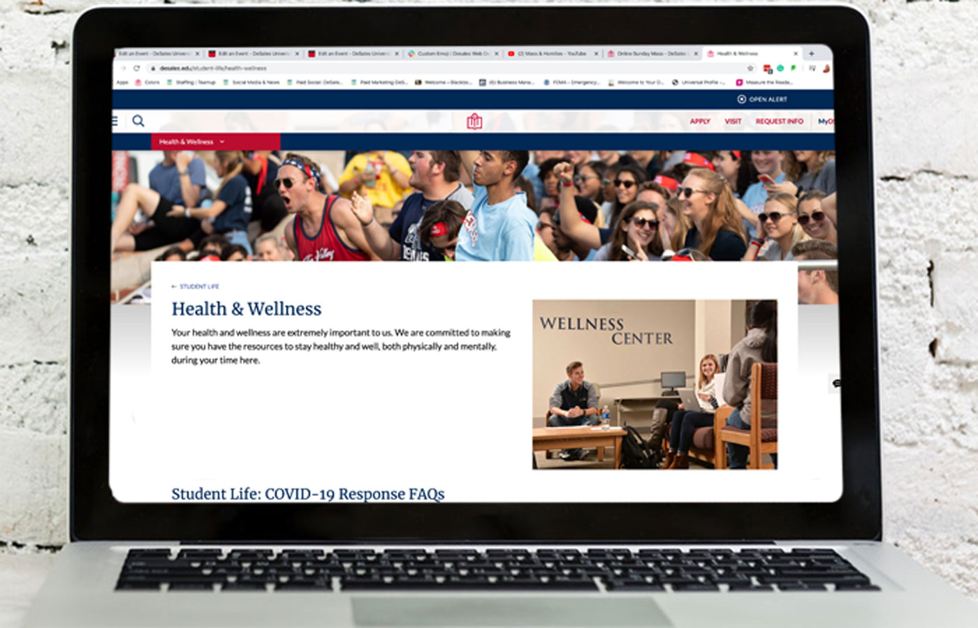 Wellness Center on Laptop