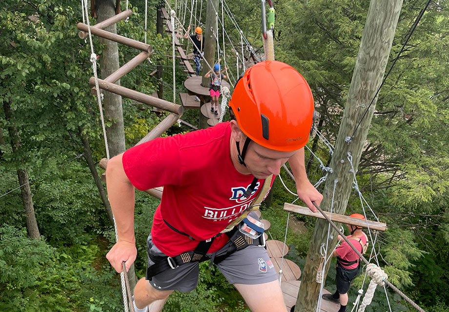 Ryan Leadership Institute on a high ropes course